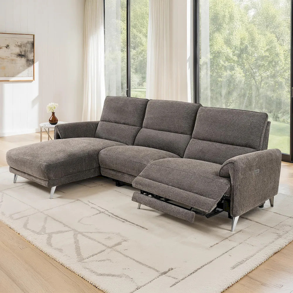 Furniture of America - Brande - Power Sectional, Left Chaise, Brown - CM9938BR-SECT-PM-L view 1