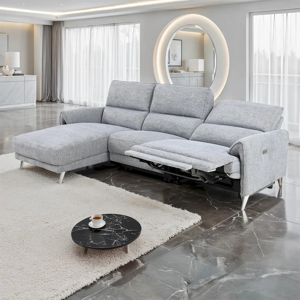 Furniture of America - Brande - Power Sectional, Left Chaise, Gray - CM9938GY-SECT-PM-L view 1