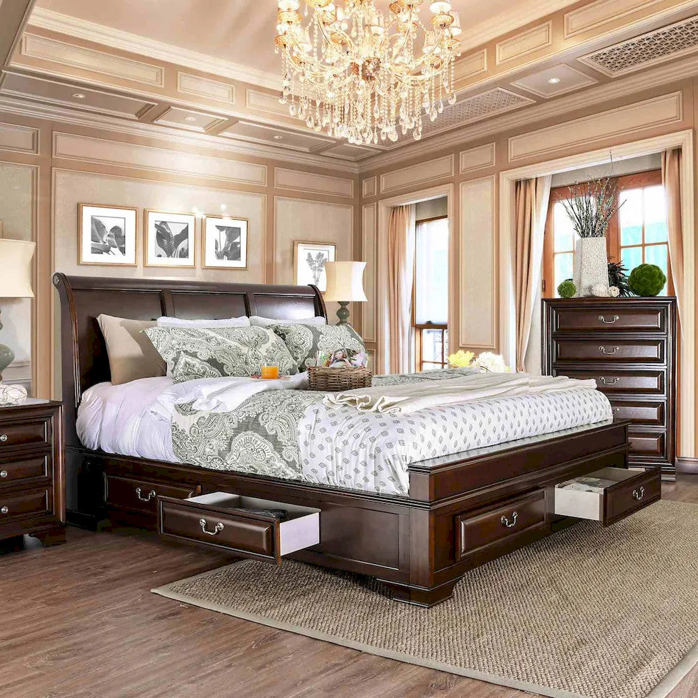 Furniture of America - Brandt - Cal.King Bed, Brown Cherry - CM7302CH-CK-BED view 1