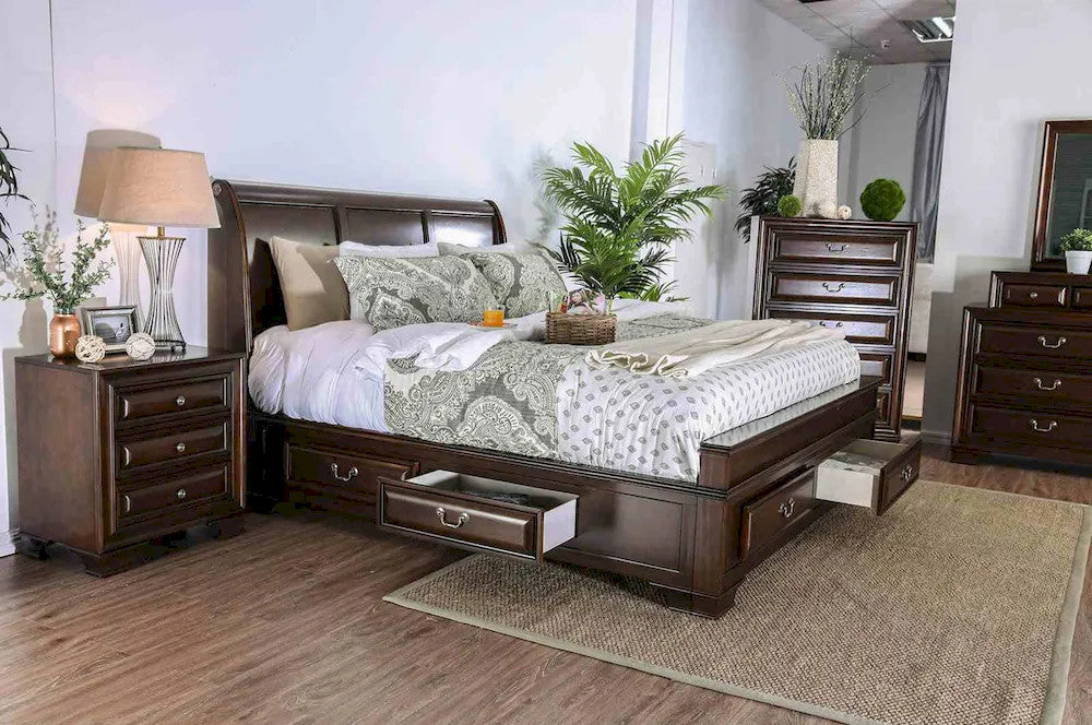 Furniture of America - Brandt - Cal.King Bed, Brown Cherry - CM7302CH-CK-BED view 4