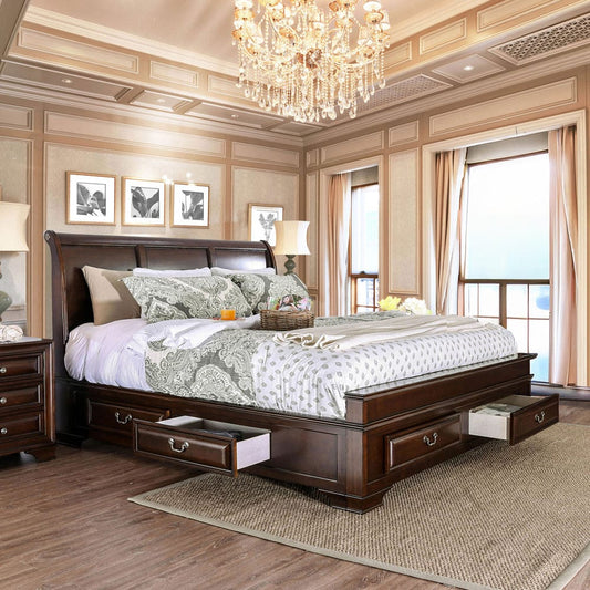 Furniture of America - Brandt E.King Bed in Brown Cherry - CM7302CH-EK-BED View 1