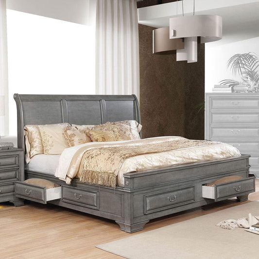 Furniture of America - Brandt E.King Bed in Gray - CM7302GY-EK-BED View 1