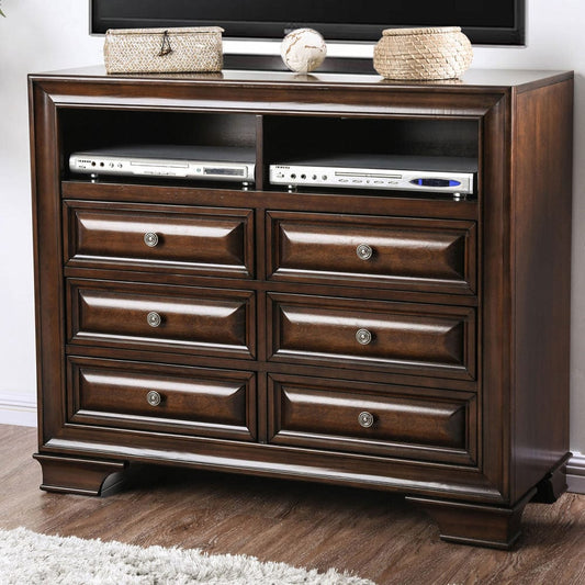 Furniture of America - Brandt Media Chest in Brown Cherry - CM7302CH-TV View 1