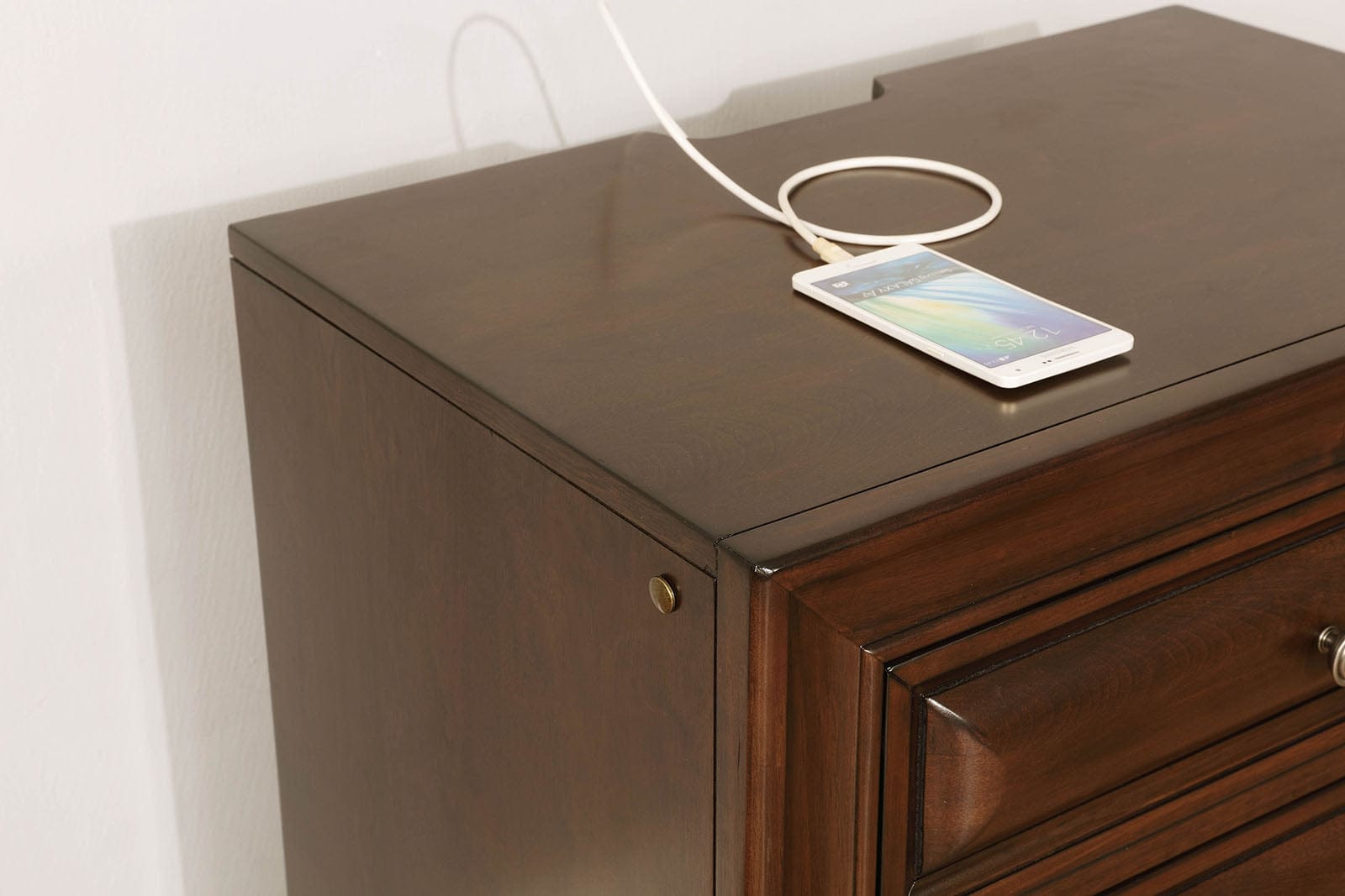 Furniture of America - Brandt Nightstand w/ USB in Brown Cherry - CM7302CH-N View 2