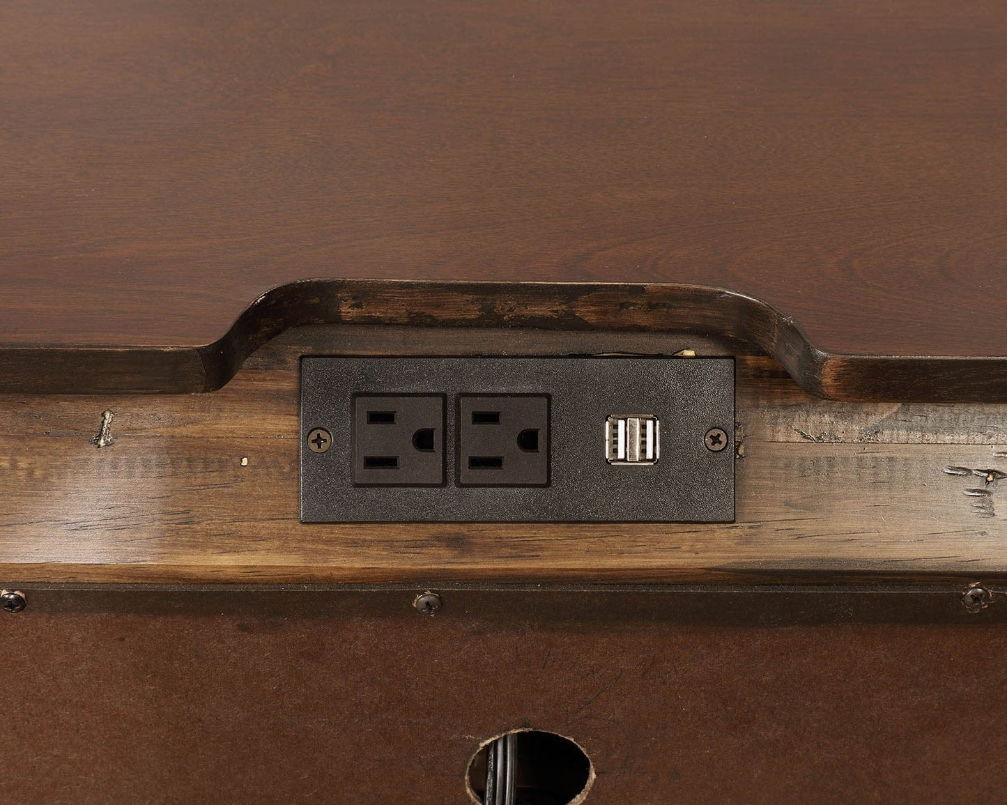 Furniture of America - Brandt Nightstand w/ USB in Brown Cherry - CM7302CH-N View 4