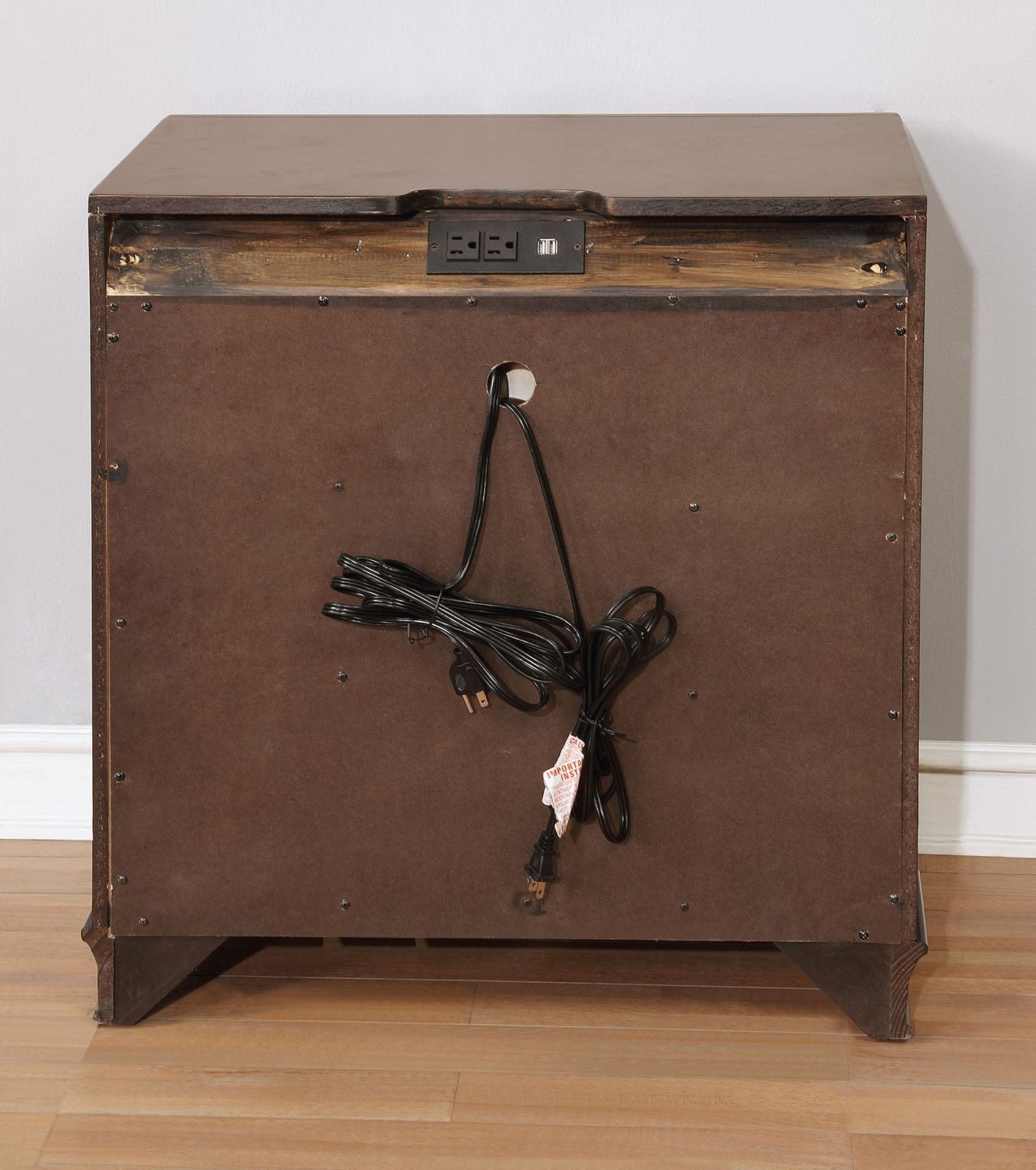 Furniture of America - Brandt Nightstand w/ USB in Brown Cherry - CM7302CH-N View 5