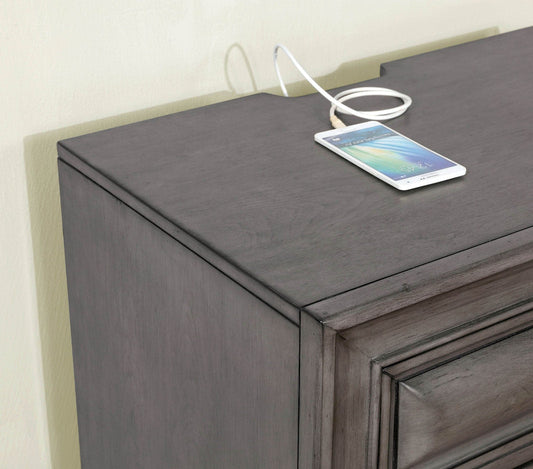Furniture of America - Brandt Nightstand w/ USB in Gray - CM7302GY-N View 2
