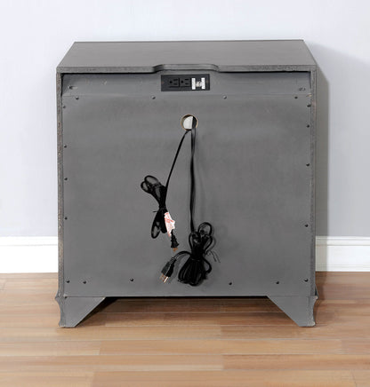 Furniture of America - Brandt Nightstand w/ USB in Gray - CM7302GY-N View 5