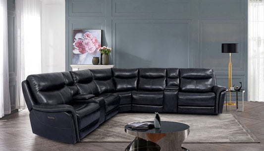 Furniture of America - Braylee Power Sectional in Dark Navy - CM9904-SECT View 1