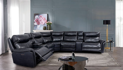 Furniture of America - Braylee Power Sectional in Dark Navy - CM9904-SECT View 2