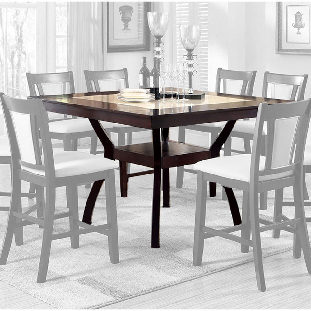 Furniture of America - Brent Ii Counter Ht. Table w/ Insert in Dark Cherry/Ivory - CM3984PT View 1