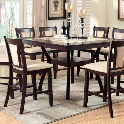 Furniture of America - Brent Ii Counter Ht. Table w/ Insert in Dark Cherry/Ivory - CM3984PT View 3