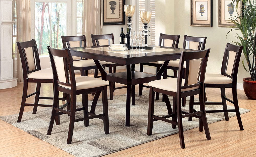 Furniture of America - Brent Ii Counter Ht. Table w/ Insert in Dark Cherry/Ivory - CM3984PT View 4