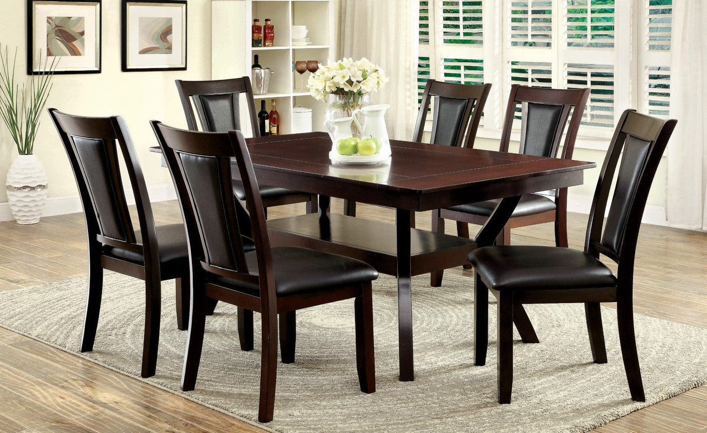 Furniture of America - Brent Side Chair Set of 2 in Dark Cherry/Espresso - CM3984DK-SC-2PK View 2