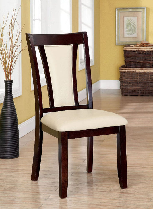 Furniture of America - Brent Side Chair Set of 2 in Dark Cherry/Ivory - CM3984SC-2PK View 1