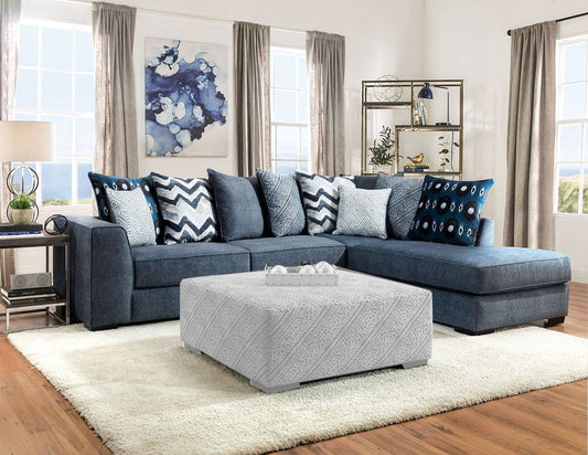 Furniture of America - Brielle Sectional in Blue - SM5146-SECT View 1