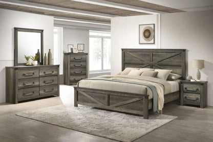 Furniture of America - Britonale 5 Pc. Queen Bedroom Set w/ Chest in Rustic Gray - FM7218GY-Q-5PC-CHEST View 1