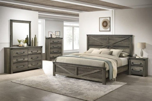 Furniture of America - Britonale 5 Pc. Queen Bedroom Set w/ Chest in Rustic Gray - FM7218GY-Q-5PC-CHEST View 1