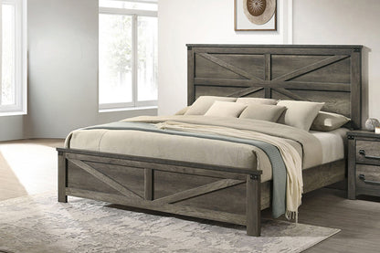 Furniture of America - Britonale E.King Bed in Rustic Gray - FM7218GY-EK-BED View 1