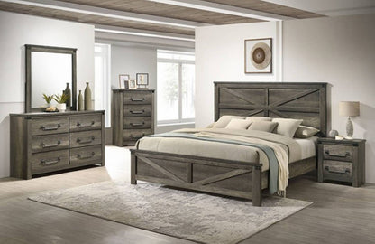 Furniture of America - Britonale E.King Bed in Rustic Gray - FM7218GY-EK-BED View 2