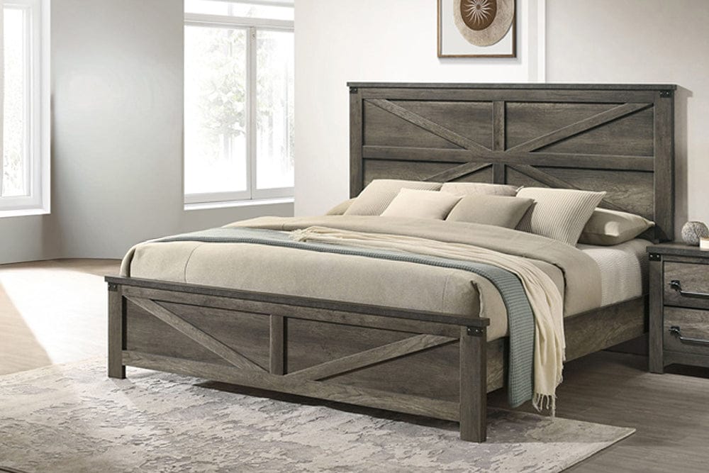 Furniture of America - Britonale Queen Bed in Rustic Gray - FM7218GY-Q-BED View 1