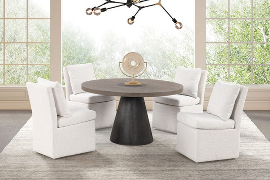 Furniture of America - Broager 5 Pc. Round Dining Table Set in Rustic Oak/Dark Walnut - FM3331DB-RT-5PC-00WH View 1