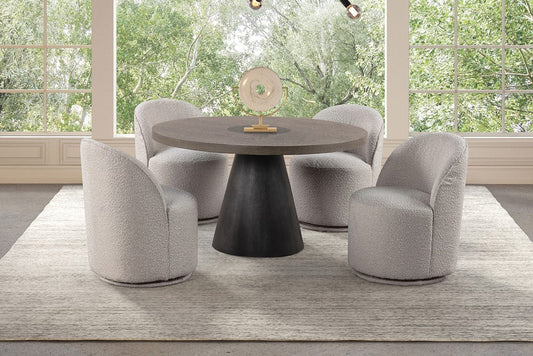 Furniture of America - Broager 5 Pc. Round Dining Table Set in Rustic Oak/Dark Walnut - FM3331DB-RT-5PC-01LG View 1