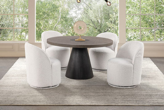 Furniture of America - Broager 5 Pc. Round Dining Table Set in Rustic Oak/Dark Walnut - FM3331DB-RT-5PC-01WH View 1