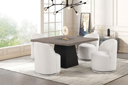 Furniture of America - Broager 5 Pc. Square Table Set in Rustic Oak/Dark Walnut - FM3331DB-ST-5PC-01WH View 1