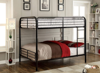 Furniture of America - Brocket Metal Full/Full Bunk Bed in Black - CM-BK1035F-BK-BED View 1