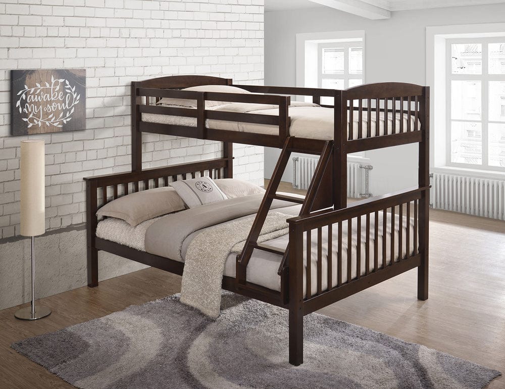 Furniture of America - Brookings Twin/Full Bunk Bed in Dark Cherry - NX-BK001ML-BED View 1