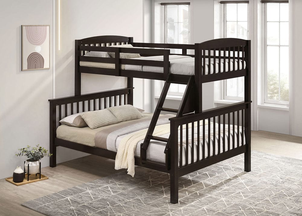 Furniture of America - Brookings Twin/Full Bunk Bed in Dark Walnut - NX-BK001DB-BED View 1