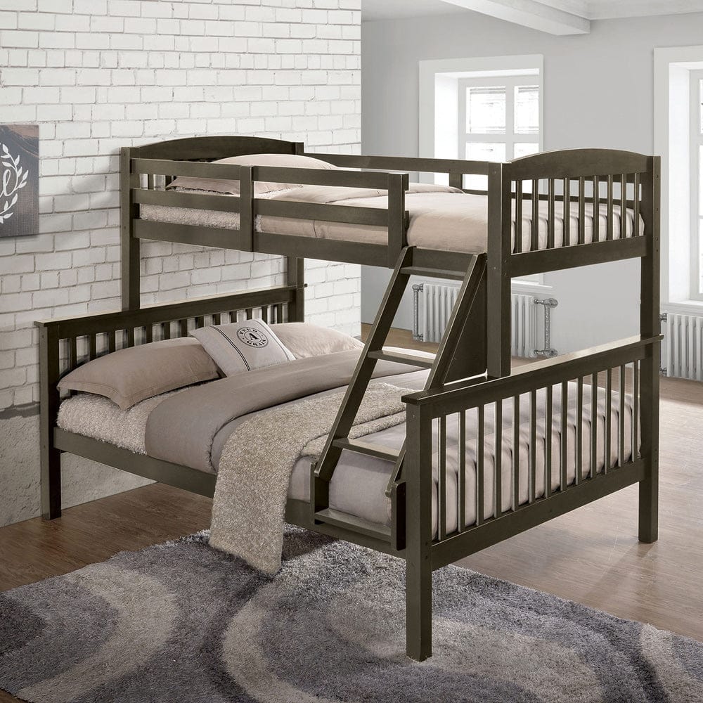 Furniture of America - Brookings Twin/Full Bunk Bed in Gray - NX-BK001GY-BED View 1