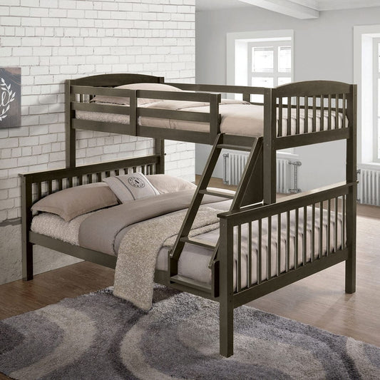 Furniture of America - Brookings Twin/Full Bunk Bed in Gray - NX-BK001GY-BED View 1