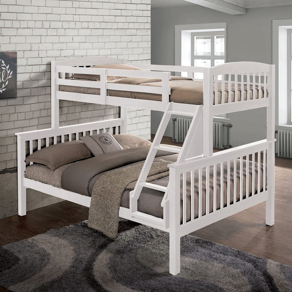 Furniture of America - Brookings Twin/Full Bunk Bed in White - NX-BK001WH-BED View 1