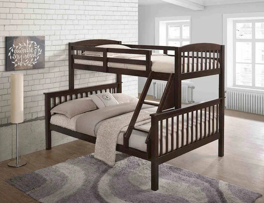 Furniture of America - Brookings - Twin/Full Bunk Bed w/ Mattresses, Dark Cherry - NX-BK001ML-BED+M view 1