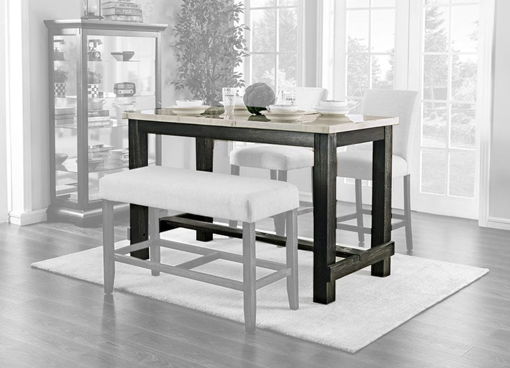 Furniture of America - Brule Counter Ht. Table in White/Antique Black - CM3736PT View 1