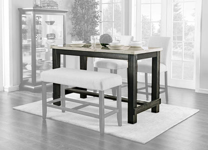 Furniture of America - Brule Counter Ht. Table in White/Antique Black - CM3736PT View 1