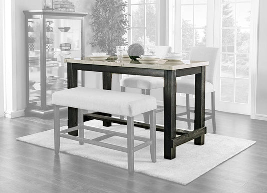 Furniture of America - Brule Counter Ht. Table in White/Antique Black - CM3736PT View 1