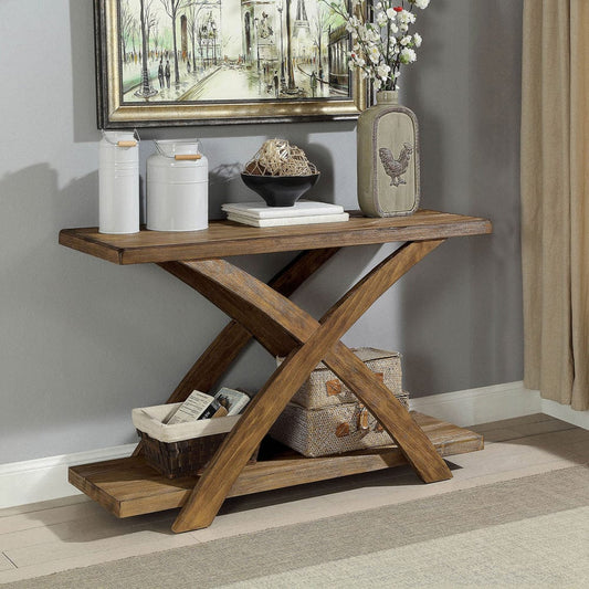 Furniture of America - Bryanna Sofa Table in Antique Light Oak - CM4178S View 1