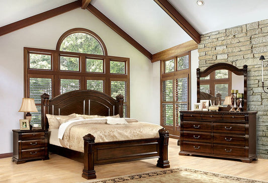 Furniture of America - Burleigh 5 Pc. Queen Bedroom Set w/ 2NS in Cherry - CM7791Q-5PC-2NS View 1
