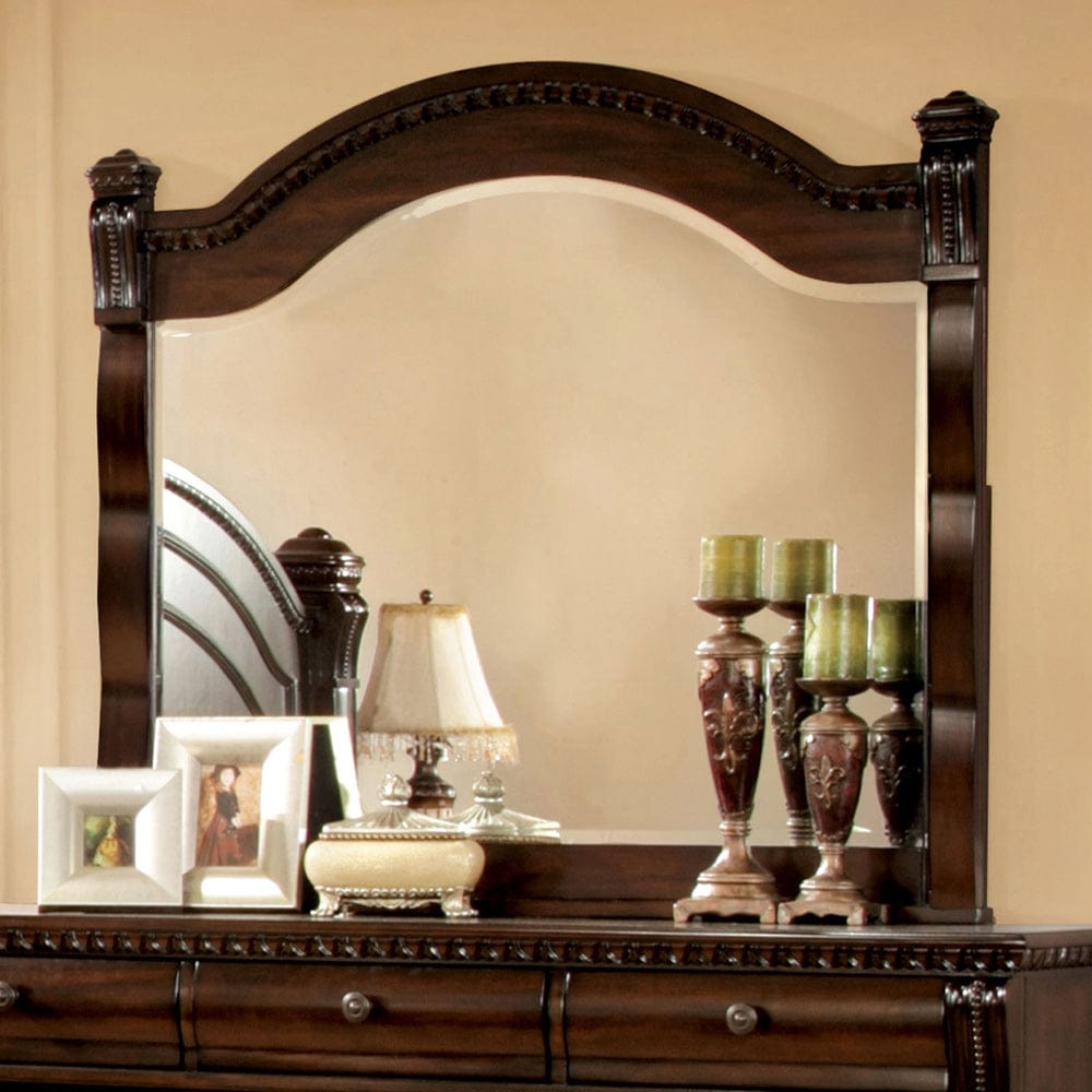 Furniture of America - Burleigh Mirror in Cherry - CM7791M View 1
