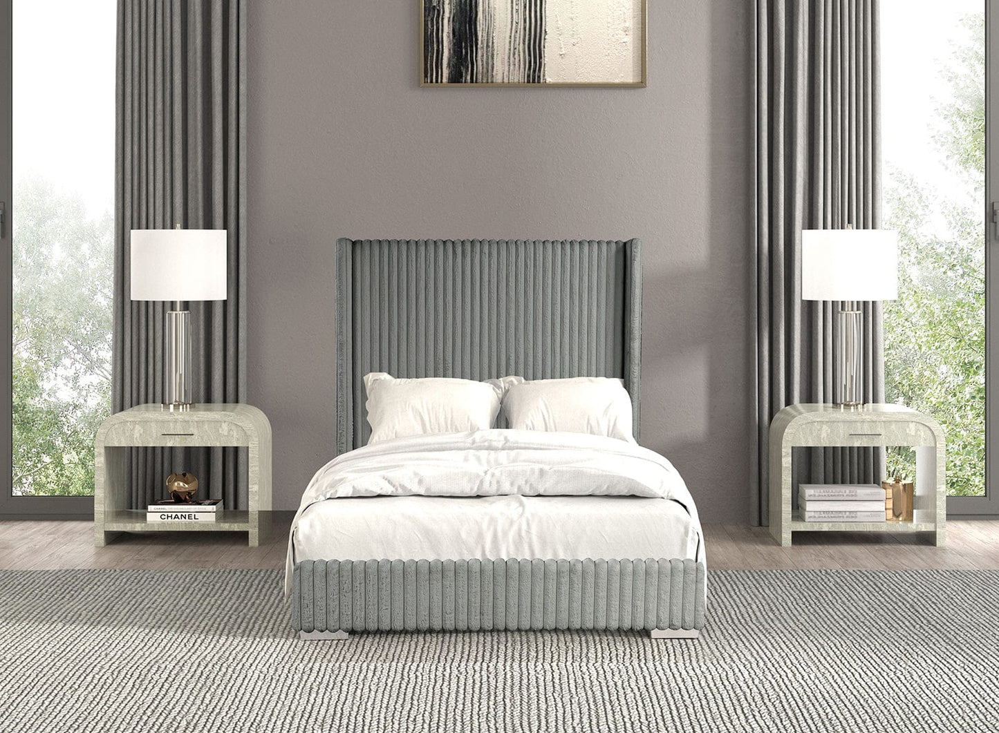 Furniture of America - Cadwell Twin Bed in Gray - FM7120GY-T View 2