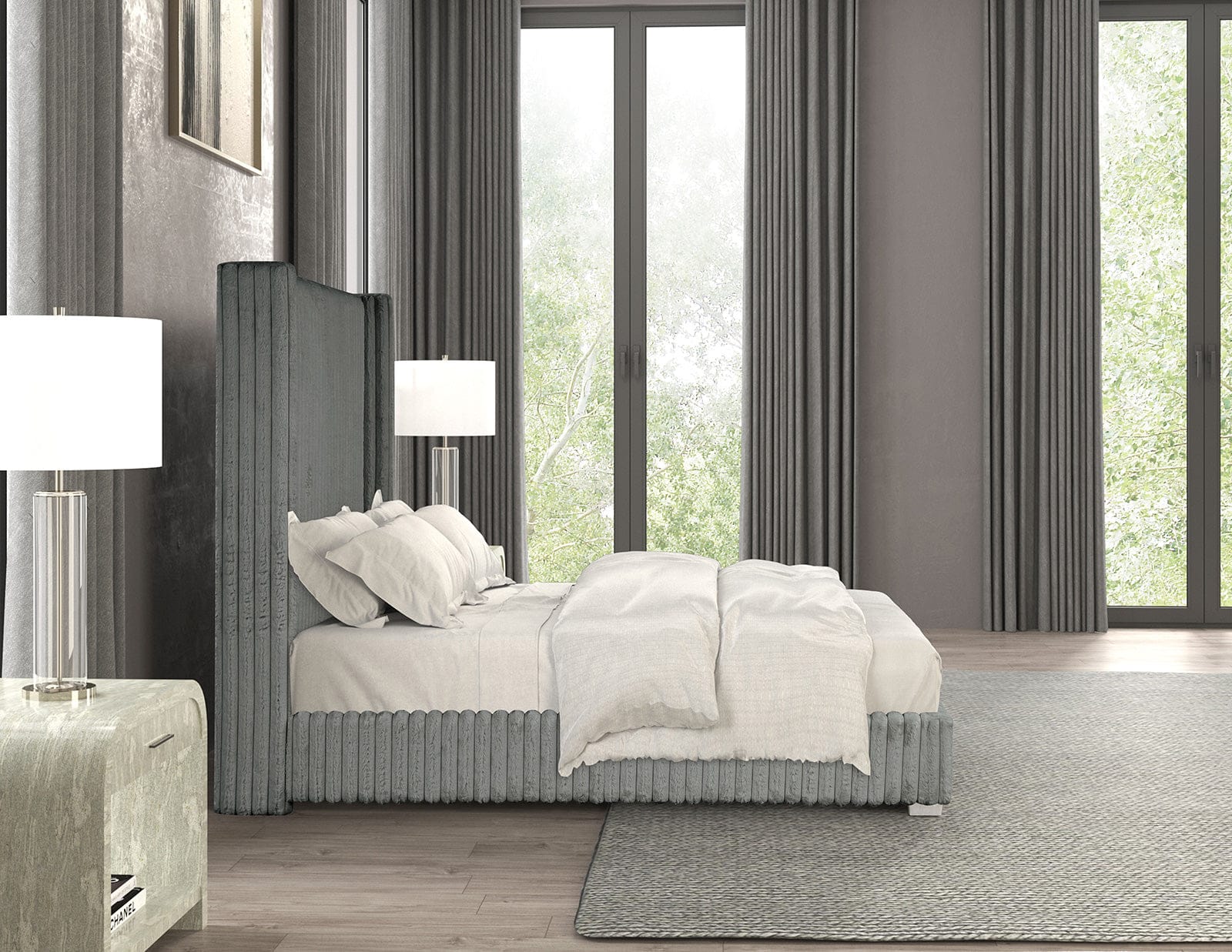 Furniture of America - Cadwell Twin Bed in Gray - FM7120GY-T View 3