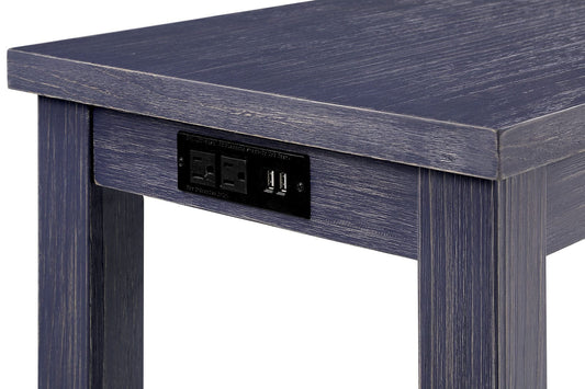 Furniture of America - Caerleon 3 Pc. Counter Ht. Table Set in Antique Blue/Gray - CM3474BL-PT-3PK View 2