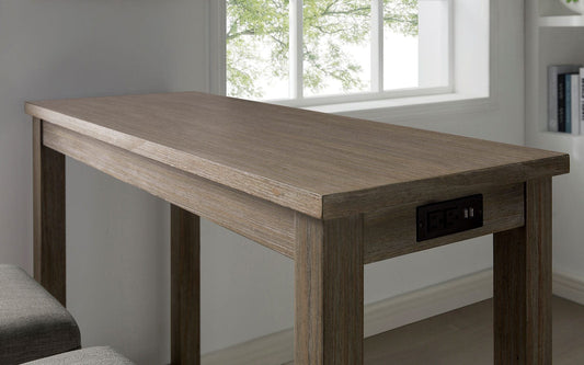 Furniture of America - Caerleon 3 Pc. Counter Ht. Table Set in Wire-Brushed Gray/Gray - CM3474GY-PT-3PK View 2