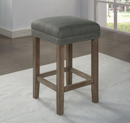 Furniture of America - Caerleon 3 Pc. Counter Ht. Table Set in Wire-Brushed Gray/Gray - CM3474GY-PT-3PK View 4