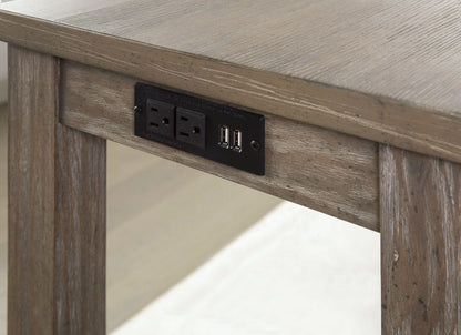 Furniture of America - Caerleon 4 Pc. Counter Ht. Table Set in Wire-Brushed Gray/Gray - CM3474GY-PT-4PK View 3