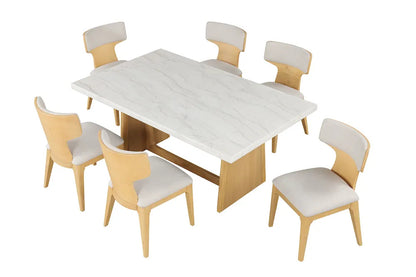 Furniture of America - Caerwys - 6 Pc. Dining Table Set - Natural - FM34004NT-T-7PC view 3
