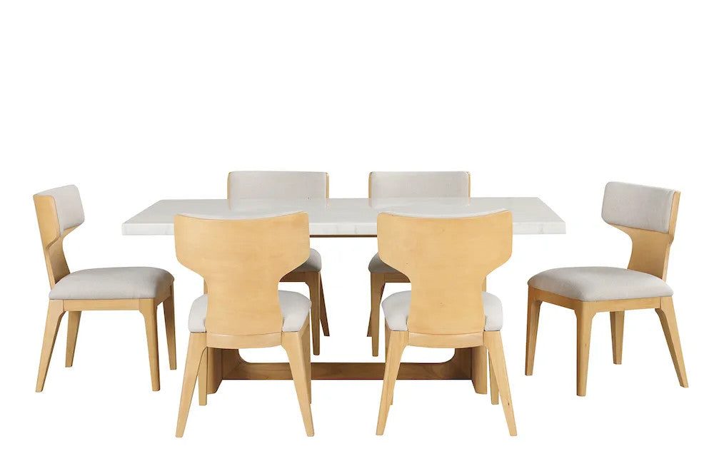 Furniture of America - Caerwys - 6 Pc. Dining Table Set - Natural - FM34004NT-T-7PC view 4